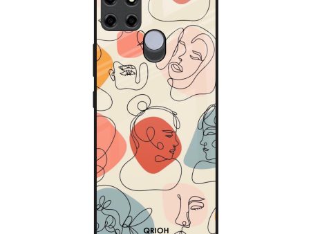 Abstract Faces Glass Case for Realme C25 Cheap