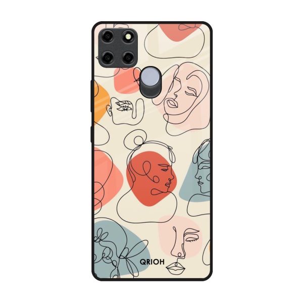 Abstract Faces Glass Case for Realme C25 Cheap