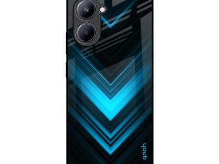 Vertical Blue Arrow Glass Case For Realme C33 For Sale