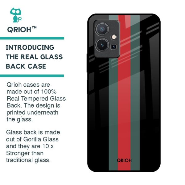 Vertical Stripes Glass Case for Vivo Y75 5G For Sale