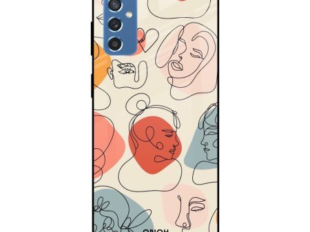 Abstract Faces Glass Case for Samsung Galaxy M52 5G Discount