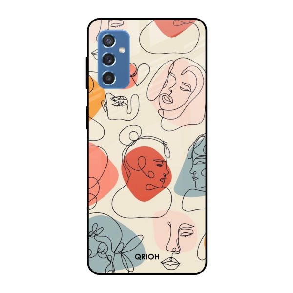 Abstract Faces Glass Case for Samsung Galaxy M52 5G Discount