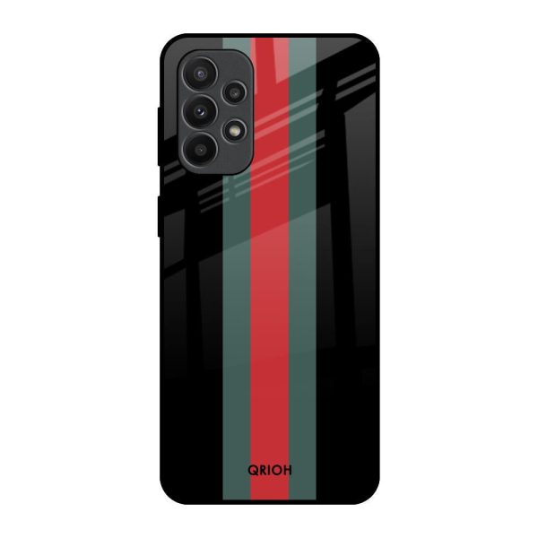 Vertical Stripes Glass Case for Samsung Galaxy A23 Online Sale