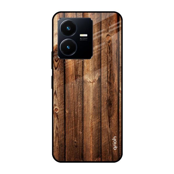 Timber Printed Glass case for Vivo Y22 Online Sale