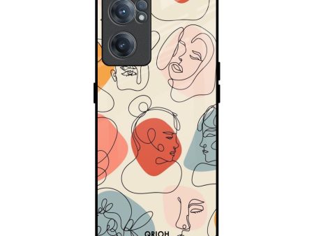 Abstract Faces Glass Case for OnePlus Nord CE 2 5G For Sale